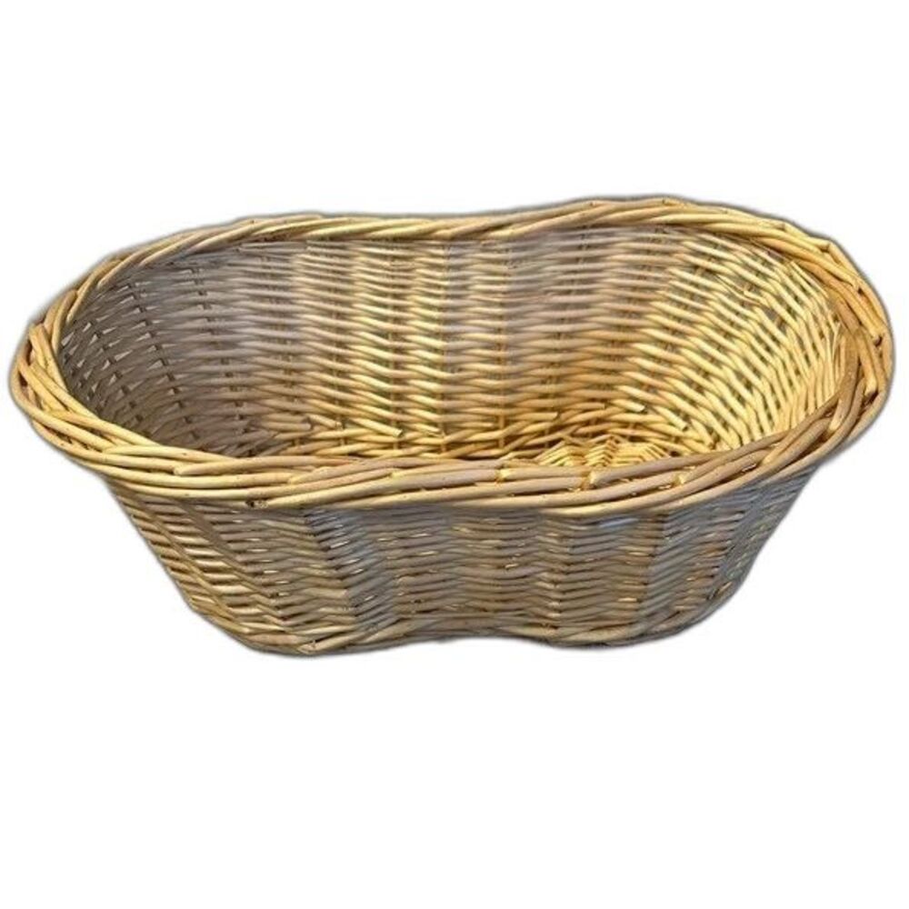 Vintage Wicker Woven Storage Basket Natural Rattan Rectangular Basket